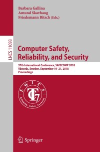 Cover image: Computer Safety, Reliability, and Security 9783319991290