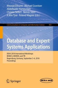 Cover image: Database and Expert Systems Applications 9783319991320