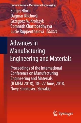 Cover image: Advances in Manufacturing Engineering and Materials 9783319993522