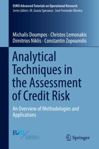 Imagen de portada: Analytical Techniques in the Assessment of Credit Risk 9783319994109
