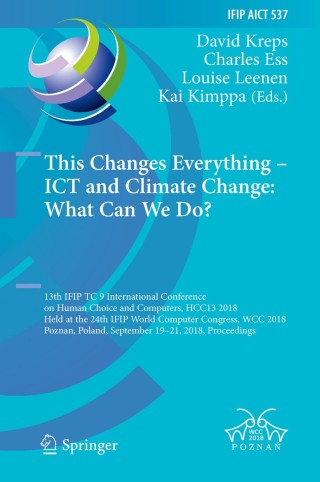 Cover image: This Changes Everything – ICT and Climate Change: What Can We Do? 9783319996042