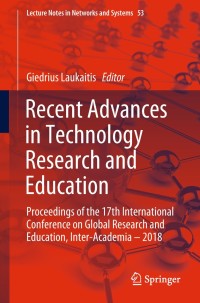 Cover image: Recent Advances in Technology Research and Education 9783319998336