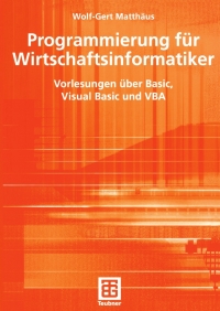 Cover image: Programmierung für Wirtschaftsinformatiker 9783519005049