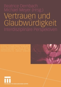 Cover image: Vertrauen und Glaubwürdigkeit 1st edition 9783531141169