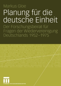 Imagen de portada: Planung für die deutsche Einheit 9783531144351