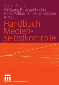 Imagen de portada: Handbuch Medienselbstkontrolle 9783531148212