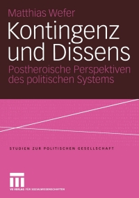 Cover image: Kontingenz und Dissens 9783810039330