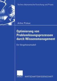 Cover image: Optimierung von Problemlösungsprozessen durch Wissensmanagement 9783824406890