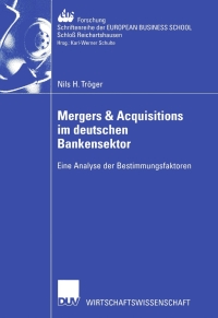 Cover image: Mergers & Acquisitions im deutschen Bankensektor 9783824406913