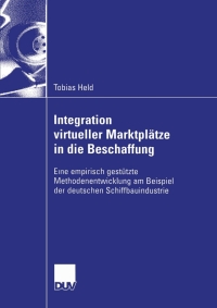 Cover image: Integration virtueller Marktplätze in die Beschaffung 9783824407095