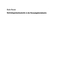 Cover image: Vertriebspartnerkontrolle in der Konsumgüterindustrie 9783824407569