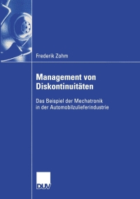 Omslagafbeelding: Management von Diskontinuitäten 9783824407859