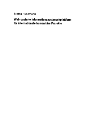 Imagen de portada: Web-basierte Informationsaustauschplattform für internationale humanitäre Projekte 9783824421640