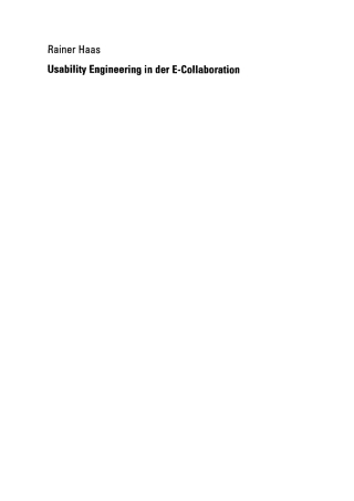 Imagen de portada: Usability Engineering in der E-Collaboration 9783824421756