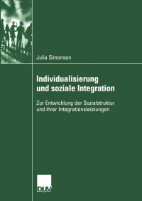 Imagen de portada: Individualisierung und soziale Integration 9783824445721