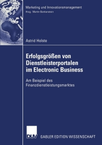 Cover image: Erfolgsgrößen von Dienstleisterportalen im Electronic Business 9783824477067