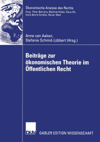 Imagen de portada: Beiträge zur ökonomischen Theorie im Öffentlichen Recht 1st edition 9783824477890