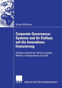 Titelbild: Corporate-Governance-Systeme und ihr Einfluss auf die Innovationsfinanzierung 9783824479221