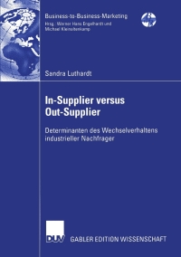 Titelbild: In-Supplier versus Out-Supplier 9783824479559