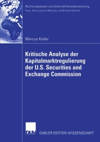 Cover image: Kritische Analyse der Kapitalmarktregulierung der U.S. Securities and Exchange Commission 9783824479603