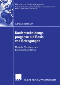 Cover image: Kaufentscheidungsprognose auf Basis von Befragungen 9783824480913