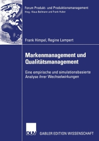 Cover image: Markenmanagement und Qualitätsmanagement 9783824481484