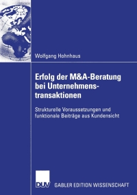 Cover image: Erfolg der M&A-Beratung bei Unternehmenstransaktionen 9783824481545