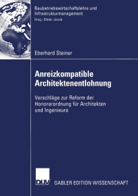 Cover image: Anreizkompatible Architektenentlohnung 9783824482030