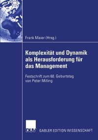 Omslagafbeelding: Komplexität und Dynamik als Herausforderung für das Management 1st edition 9783824482184