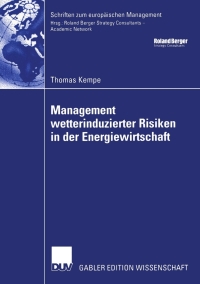 صورة الغلاف: Management wetterinduzierter Risiken in der Energiewirtschaft 9783824482436