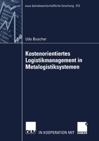 Imagen de portada: Kostenorientiertes Logistikmanagement in Metalogistiksystemen 9783824491193