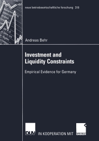 Cover image: Investment and Liquidity Constraints 9783824491278