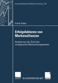 Cover image: Erfolgsfaktoren von Markenallianzen 9783824491377