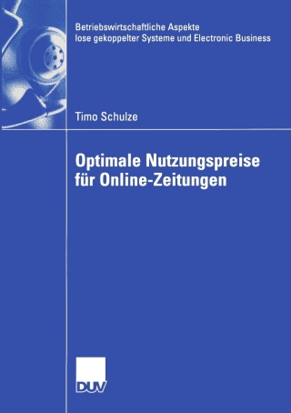 Cover image: Optimale Nutzungspreise für Online-Zeitungen 9783835000063