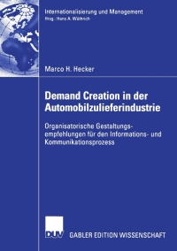 Cover image: Demand Creation in der Automobilzulieferindustrie 9783835000834