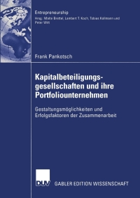 Imagen de portada: Kapitalbeteiligungsgesellschaften und ihre Portfoliounternehmen 9783835001077