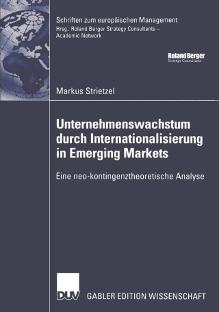 Cover image: Unternehmenswachstum durch Internationalisierung in Emerging Markets 9783835001329