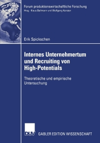 Cover image: Internes Unternehmertum und Recruiting von High-Potentials 9783835001459