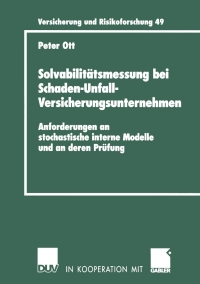 Imagen de portada: Solvabilitätsmessung bei Schaden-Unfall-Versicherungsunternehmen 9783835001602