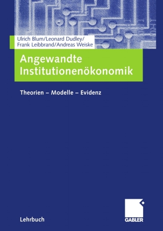 Cover image: Angewandte Institutionenökonomik 9783409142731