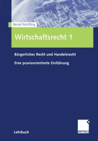 Cover image: Wirtschaftsrecht 1 9783409126380