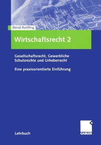 Cover image: Wirtschaftsrecht 2 9783409126397