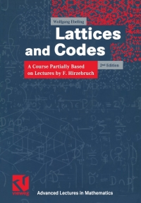Immagine di copertina: Lattices and Codes 2nd edition 9783528164973