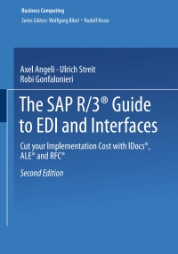 Cover image: The SAP R/3® Guide to EDI and Interfaces 2nd edition 9783528157296