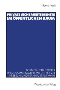 Cover image: Private Sicherheitsdienste im öffentlichen Raum 9783531140094