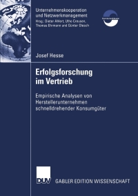 Imagen de portada: Erfolgsforschung im Vertrieb 9783824482382