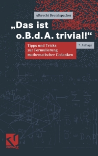 Cover image: Das ist o.B.d.A. trivial! 7th edition 9783528664428