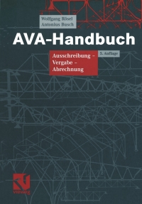 Cover image: AVA-Handbuch 5th edition 9783528116934