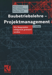 Cover image: Baubetriebslehre - Projektmanagement 3rd edition 9783528277062