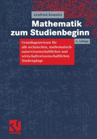 Imagen de portada: Mathematik zum Studienbeginn 6th edition 9783528569907